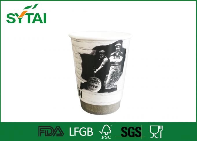 12oz 입히는 처분할 수 있는 두 배 벽 종이컵 Eco 친절한 PE