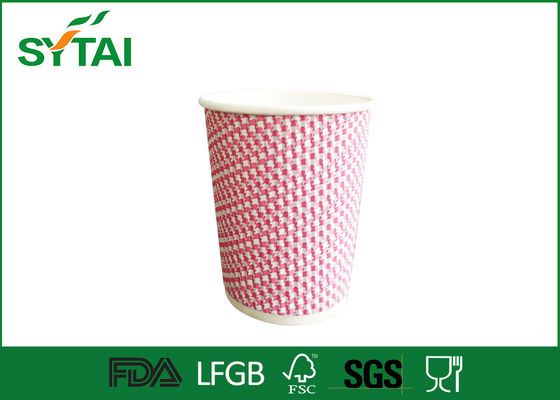 중국 인쇄 잔물결 종이컵을 8개의 10의 12 Oz 종이 마시는 컵 주문을 받아서 만드십시오 협력 업체