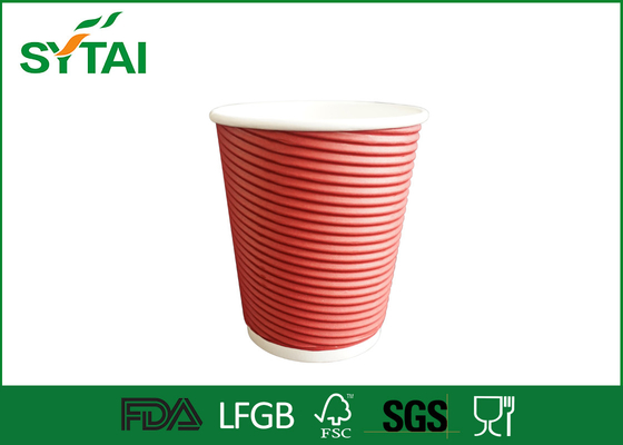 중국 Cappuccino를 위한 뚜껑/항공 열 처분할 수 있는 컵을 가진 8oz 잔물결 종이컵 협력 업체