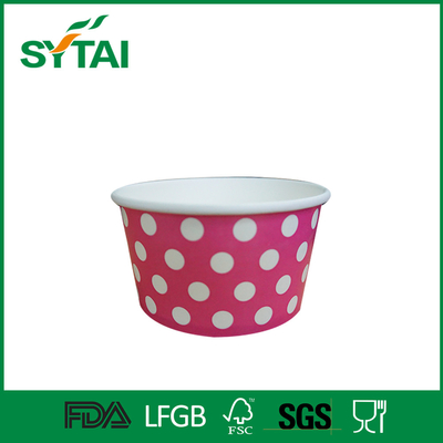 중국 12oz는 서류상 아이스크림 컵 Pe에 의하여 입힌 주문을 받아서 만들어진 격리한 컵 분홍색을 인쇄했습니다 협력 업체