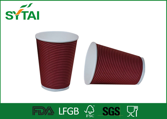 중국 생물 인쇄 잔물결 종이컵을 8 10 12 Oz 지그재그 뜨거운 커피 주문을 받아서 만드십시오 협력 업체