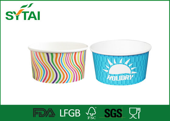 중국 4온스 인쇄 냉동 요구르트 종이 컵, PE 코팅 용지와 일회용 아이스크림 컵 협력 업체