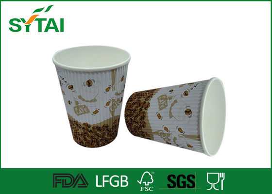 중국 커피를 위한 뚜껑/골판지 컵 없는 주문을 받아서 만들어진 처분할 수 있는 잔물결 종이컵 협력 업체