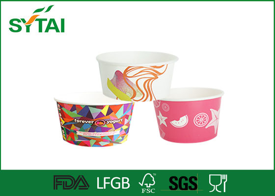 중국 인쇄된 PE는 처분할 수 있는 아이스크림 컵 관례를 로고로 입혔습니다 협력 업체