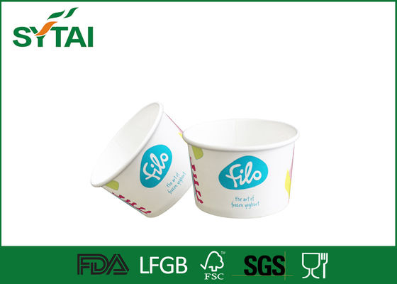 중국 4개 Oz 관례는 서류상 아이스크림 컵, 뚜껑을 가진 처분할 수 있는 종이컵을 두껍게 합니다 협력 업체