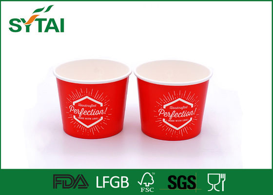중국 찬 음식을 위한 빨간 주문 크기 환경 친화적인 아이스크림 종이컵 협력 업체