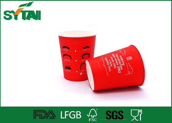 중국 Flexo는 주문 로고, 무료 샘플을 가진 빨간 벽 종이컵 4-24oz를 인쇄했습니다 협력 업체