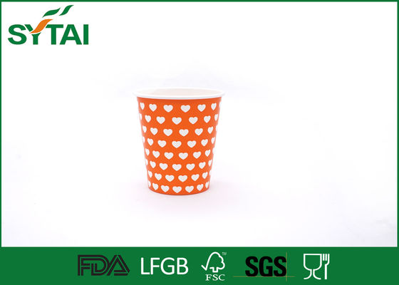 중국 주황색 색깔 매력적인 뜨거운 음료 종이컵 처분할 수 있는 화려한 디자인 협력 업체