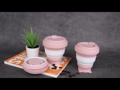 350ml 500ml 실리콘 여행 커피 컵 접이식 OEM ODM
