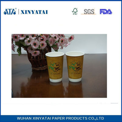중국 이중 벽 일회용 종이 커피 컵 / 재활용 인쇄 용지 에스프레소 컵 협력 업체