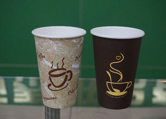 중국 처분할 수 있는 뜨거운 음료 종이컵 16OZ는 인쇄된 벽 또는 두 배 벽 로고를 골라냅니다 협력 업체